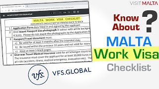 MALTA VISA Checklist by VFS Global Malta Work Visa Malta Work Permit VFS Checklist for Malta Visa [upl. by Harrad]