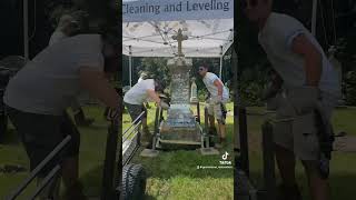 Grave of John Martin James Mary and Michael Hanlin gravestone restoration cemetery timelapse [upl. by Amandy]