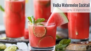 Refreshing Vodka Watermelon Cocktail Recipe [upl. by Ecnatsnok752]