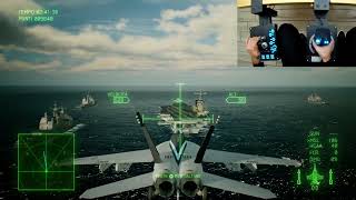 Ace Combat 7 TOP GUN Maverick DLC  Logitech X56 Hotas  Landing on Aircraft carrier [upl. by Conlan495]