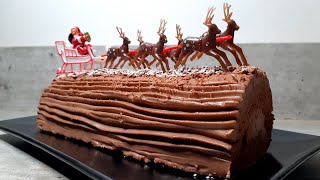 Bûche de Noël chocolat très facile ultra légère 🎄🎄🎅🤶 [upl. by Notseh]