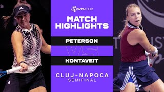 Rebecca Peterson vs Anett Kontaveit  2021 ClujNapoca Semifinals  WTA Match Highlights [upl. by Raychel679]