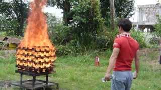 999 Fire Fighter Throw Type Fire Extinguisher demo [upl. by Anaitsirhc465]