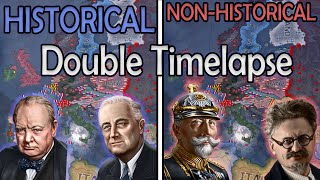 Historical vs NonHistorical Hoi4 Double Timelapse [upl. by Aissyla]