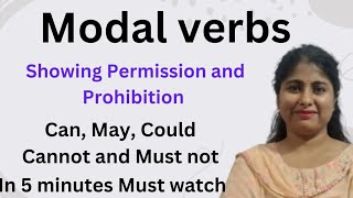 English Grammar Modal Verbs  Showing Permission and Prohibition [upl. by Picco]