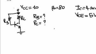 Semplice polarizzazione di un transistor NPN con due resistenze RB e RC [upl. by Anahcar]