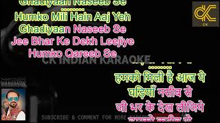 Lag Ja Gale Karaoke With Scrolling Lyrics in Hindi amp English [upl. by Relyt802]