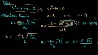 O level Math IGCSEGCSE  Solving a Quadratic Equation using Quadratic Formula [upl. by Jinny687]