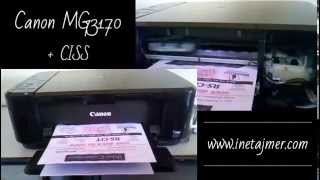 canon pixma mg3170 all in one printer with WIFI and duplex working with custom fit ciss [upl. by Alle]