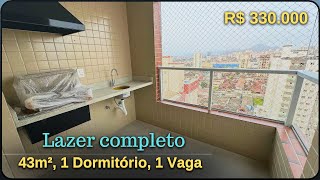 183 APARTAMENTO COM 1 DORMITÓRIO E 1 VAGA DE GARAGEM EM PRAIA GRANDE AVIAÇÃO [upl. by Atisor]