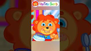 Lion Shorts  Adopted by a Buff Family  Cartoon for Kids [upl. by Adnawuj]