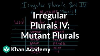 Irregular plural nouns  the MUTANT PLURALS  Grammar  Khan Academy [upl. by Colly]