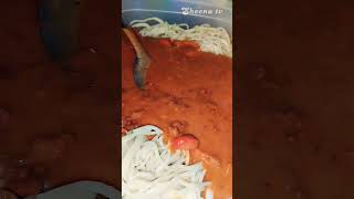 Corned beef spaghetti😋 easy shortvideo subscribe [upl. by Natsrik]