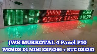 Jam Digital JWS Murrotal WeMos D1 Mini Esp8266 4 panel P10 [upl. by Areval]