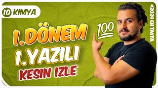 10Sınıf Kimya  1Dönem 1Yazılıya Hazırlık  2023  2024  📑Ücretsiz PDF [upl. by Garnett]