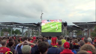 Euro 2016 BelgiëHongarije  supporters te Mortsel [upl. by Eittah774]