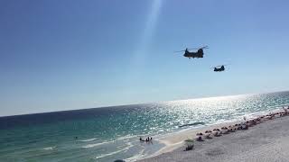 CH47 flyover of Miramar beach  Sept 19 2018 [upl. by Loferski]