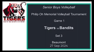 Game 1 Set 3  Tigers vs Bandits 27Sep2024 [upl. by Ylimme395]