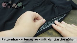 Patternhack  PiexSu Facil Rock mit unsichtbaren Nahttaschen nähen [upl. by Ainatit]