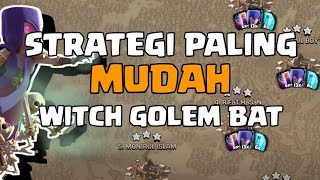 COCOK BUAT YANG BARU MAIN DARAT  STRATEGI WITCH GOLEM BAT TH 11 [upl. by Yoc29]