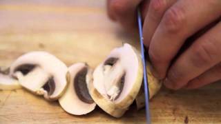 Knife Skills How To Slice Mushrooms [upl. by Aleron]