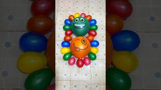 asmr various water colorful balloon  orange amp green smile emoji balloons pop reverse satisfying [upl. by Chane471]