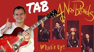 WHATS UP 4 non blondes fingerstyle guitar cover TAB tabs [upl. by Newell]