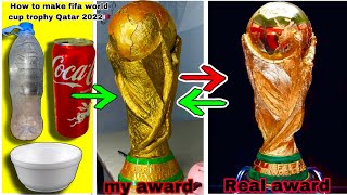 How To Make FIFA World Cup Trophy Qatar🇶🇦2022 with aluminum foil mrsanrb qatar2022 worldcup [upl. by Esikram258]