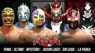 Triplemania 2K16 Sin Cara vs Rey Mysterio vs Ultimo Dragon vs Jushin Liger vs Puma vs La Parka [upl. by Lyrac]