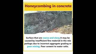 Honeycombing in Concrete  Shorts Construction CivilEngineering [upl. by Hanauq492]