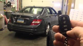 2010 Mercedes Benz Cclass remote start using a Compustar 2WG9 remote [upl. by Leasia]