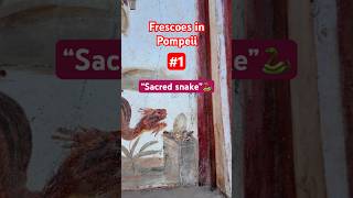 Vivid detail in fresco of “sacred snake” in Pompeii 4k detail and colors art history [upl. by Elockcin]