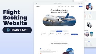 ✈️ Create Responsive Flight Booking Website using React JS   Source Code [upl. by Agna578]