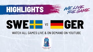 Highlights  Sweden vs Germany  2023 IIHFWorlds [upl. by Jourdan228]