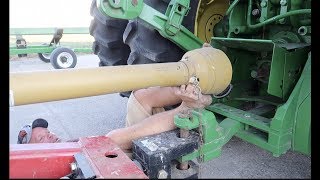 This Things Heavy Hooking Up The Grain Cart [upl. by Elda389]