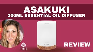 ASAKUKI 300ML Essential Oil Diffuser Quiet 5in1 Premium Humidifier Natural Home Fragrance REVIEW [upl. by Vonnie]