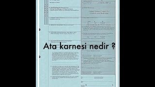 Lojistik Dersleri  ATA Karnesi ATA CARNET Nedir  Nerelerde Kullanır [upl. by Khano549]