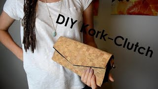 DIY Kork Clutch Korktasche nähen LeniKUNTERBUNT [upl. by Halford]