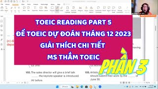 DỰ ĐOÁN ĐỀ TOEIC THÁNG 12 2023 VIDEO 3  MS THẮM TOEIC [upl. by Fallon962]