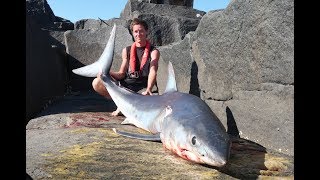 MAKO SHARK OFF THE ROCKS AND A LOT MORE FISH [upl. by Ayouqes]