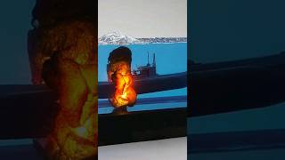 SUBMARINE EXPLOSION DIORAMA watch full video☝️☝️☝️☝️ shorts diorama resinart ww2 submarine art [upl. by Madelaine]