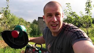 Bosch 36v Strimmer Review Cordless Battery Strimmer VS Barrys Allotment [upl. by Nivlem]