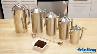 Frieling French Press  Available in 5 sizes polished or brushed finish [upl. by Burgener]