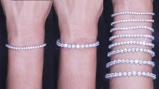 Diamond Tennis Bracelet Size Comparison With Prices 5 Carat vs 3 Ct 10 8 7 4 2 1 amp Tutorial [upl. by Mw]