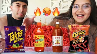 TAKIS AND XXTRA HOT CHEETOS CHALLENGE [upl. by Gery]