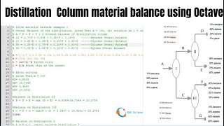 Example Distillation Column material balance using Octave or Matlab [upl. by Ynna438]