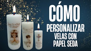 🕯️ ¿Cómo Personalizar Velas con Papel Seda ¡Técnica Fácil Paso a Paso 🎨 [upl. by Yenduhc436]