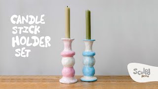 How To Make Your Own Candlestick Holder Set  By Sculpd Home [upl. by Erolyat828]