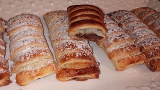 Fagottini di pasta sfoglia al cioccolato Paquets de pâte feuilletée au chocolat [upl. by Eartnoed812]