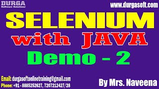 SELENIUM with JAVA tutorials  Demo  2  by Mrs Naveena On 24102024 9PM IST [upl. by Beaver966]